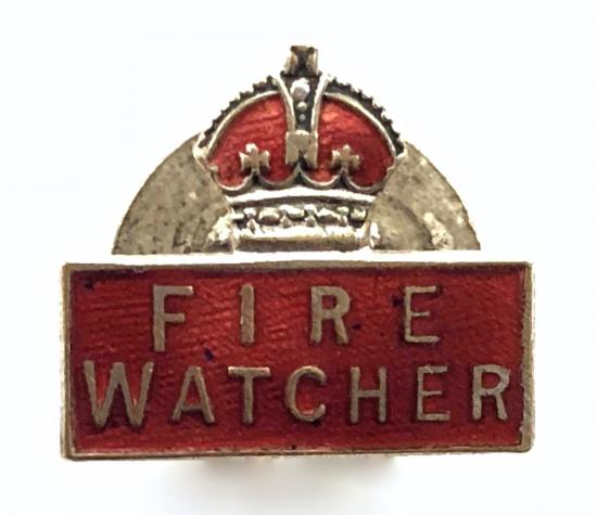 WW2 Fire Watcher civilian volunteer war worker badge