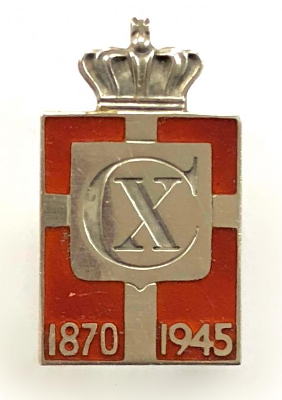 King Christian X of Denmark 1870 1945 patriotic badge by Georg Jensen