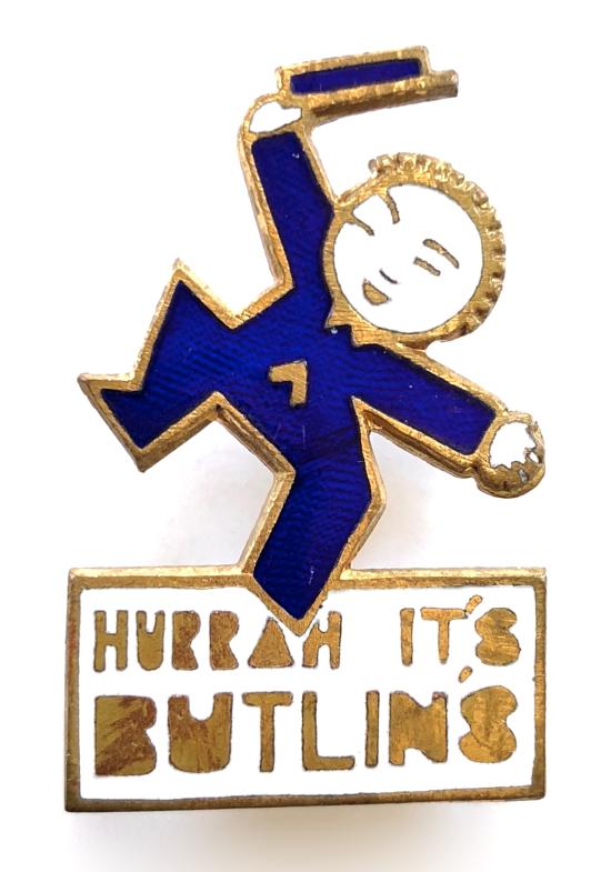Hurrah It's Butlin's jovial figural character promotional badge
