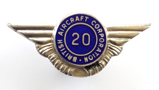 British Aircraft Corporation 1965 silver 20 year service badge