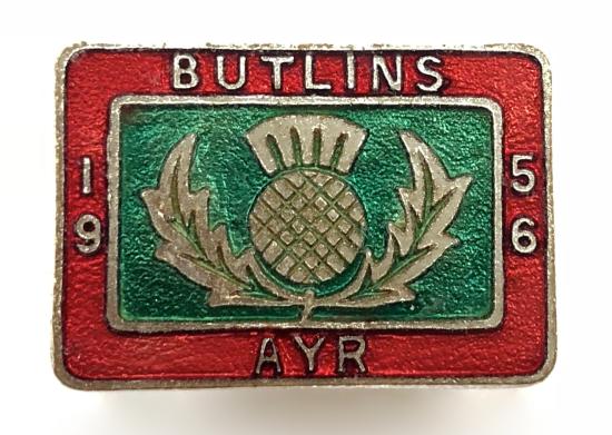 Butlins 1956 Ayr holiday camp Scottish thistle badge