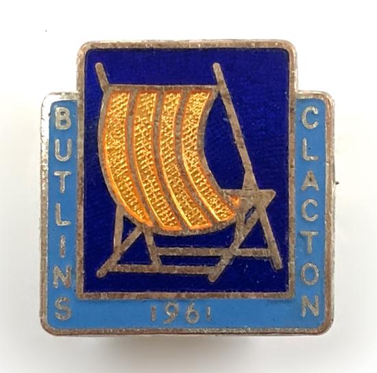 Butlins 1961 Clacton holiday camp deckchair badge