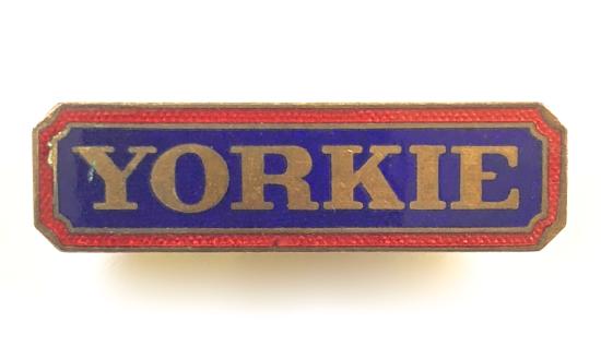 Yorkie Bar Trucker chocolate bar enamel advertising badge