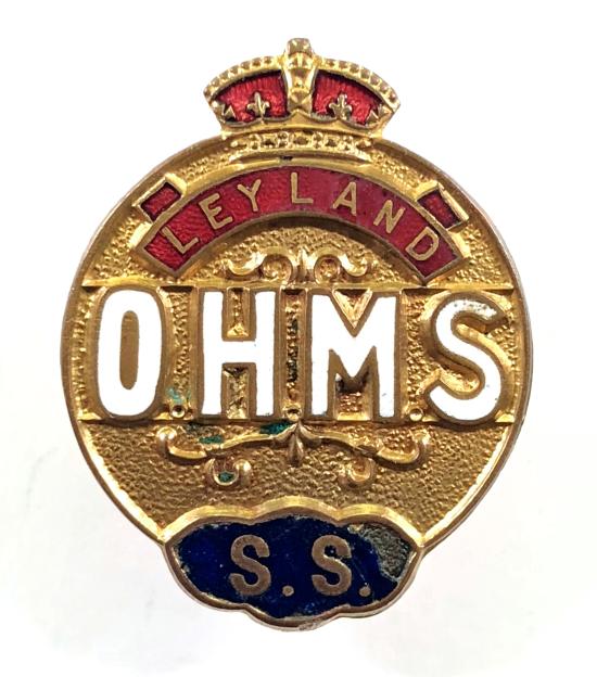 WW1 Leyland Motors Ltd O.H.M.S war service badge