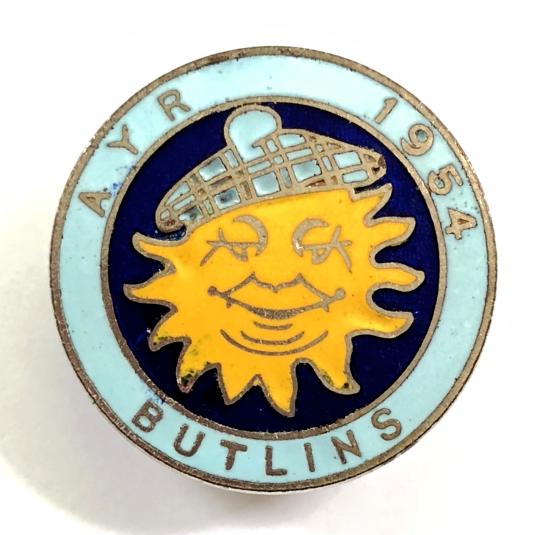 Butlins 1954 Ayr holiday camp Mr Sun badge