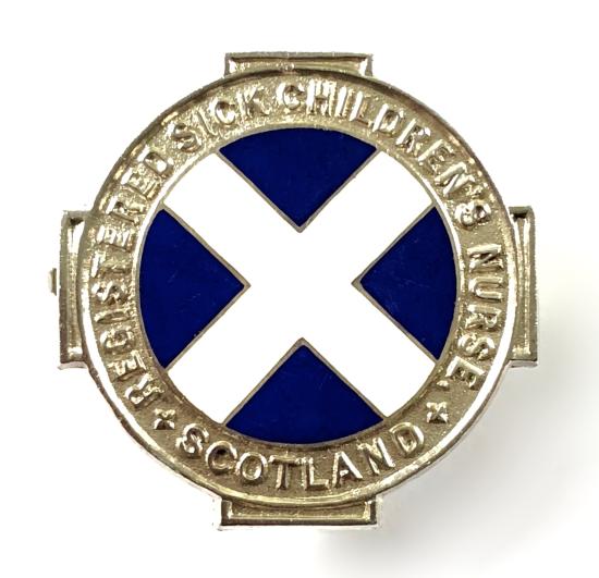 Registered Sick Childrens Nurse Scotland 1925 silver RSCN badge