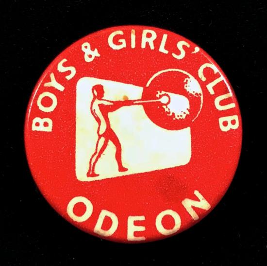 Odeon Cinema Rank Organisation Boys & Girls Club promotional badge