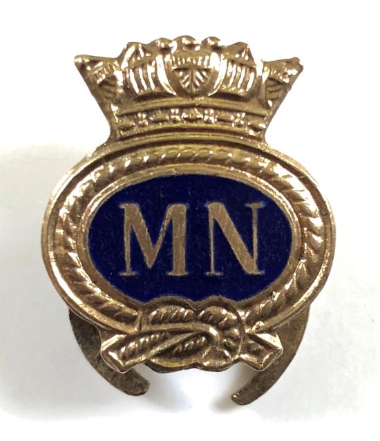 WW2 Merchant Navy gilt and enamel lapel badge