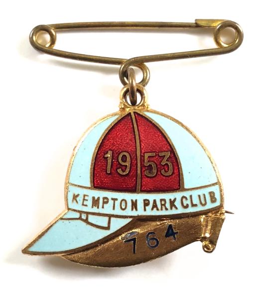 1953 Kempton Park Club horse racing badge