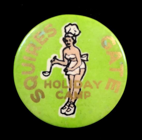 Squires Gate holiday camp tin button badge Blackpool