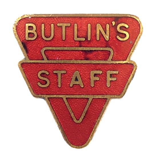 Butlins holiday camp red numbered STAFF badge