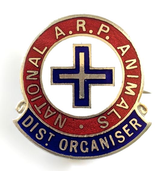 WW2 National ARP Animals District Organiser air raid precaution badge