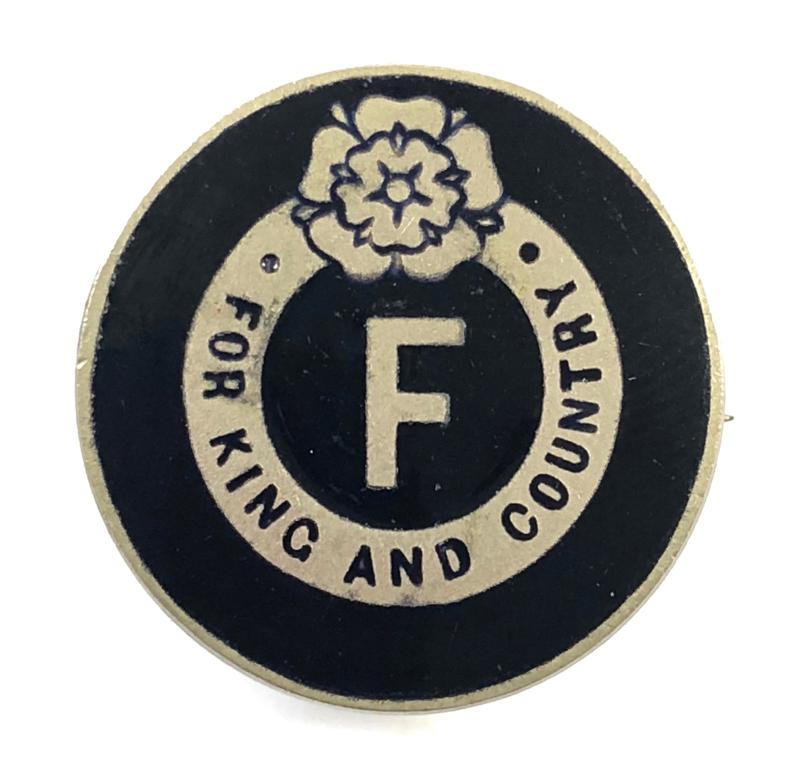 British Fascists 2nd pattern For King And Country membership badge