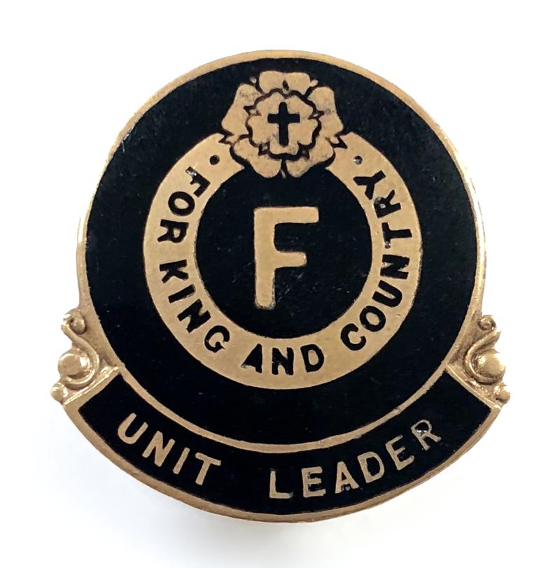 British Fascists Unit Leader 3rd patt For King and Country badge