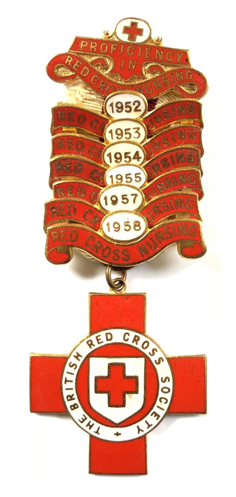 British Red Cross Proficiency in Nursing Medal 1952 to 1958 clasps