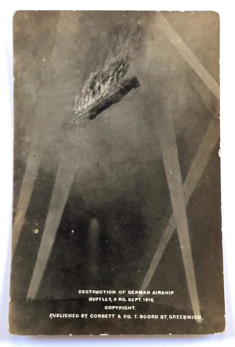 Zeppelin 1916 Postcard 'Destruction of German Airship SL-11'