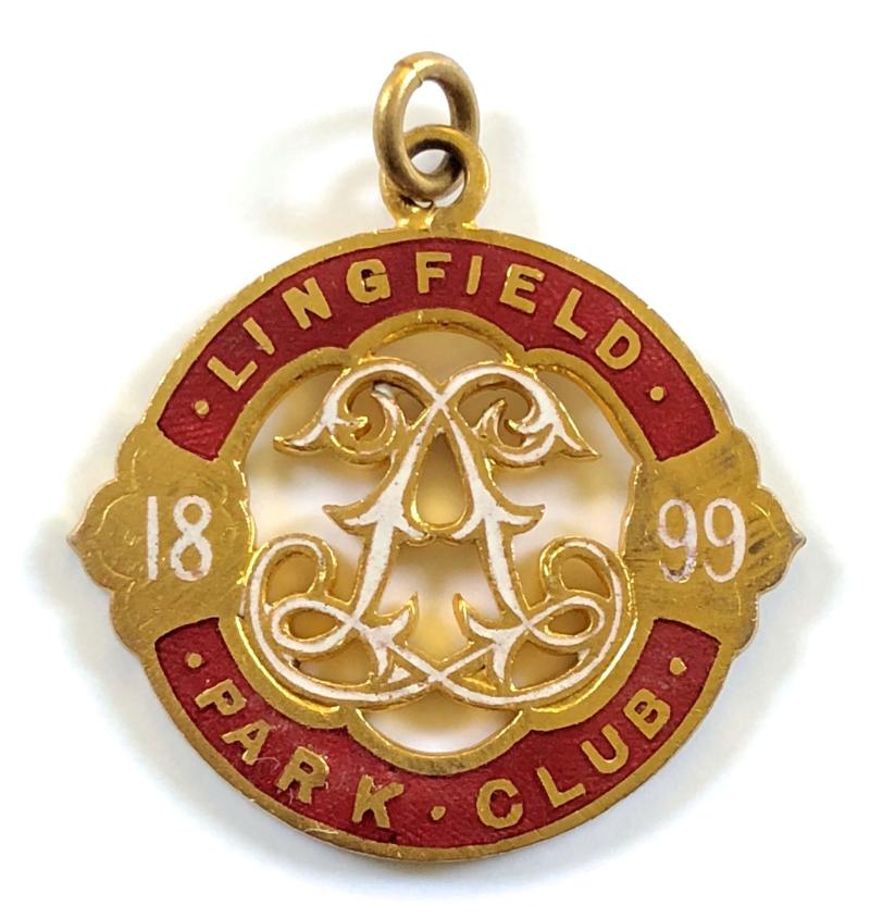 1899 Lingfield Park Racecourse horse racing club badge