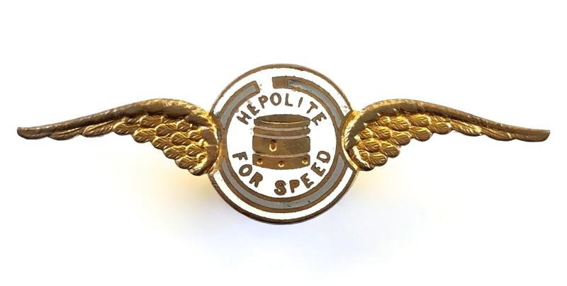 Hepolite For Speed motor car and cycle pistons promotional badge