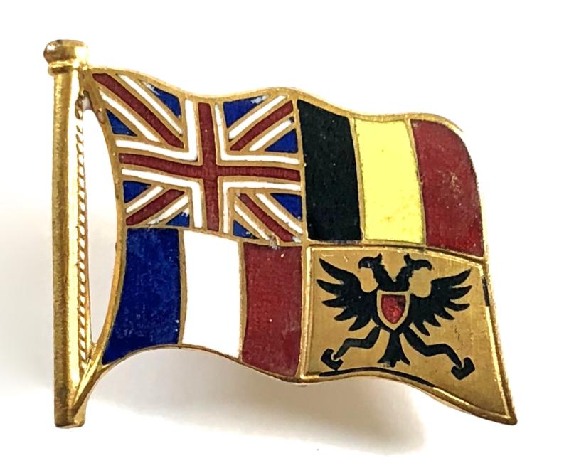 UNITED WE STAND England France Belgium Russia flag pin badge