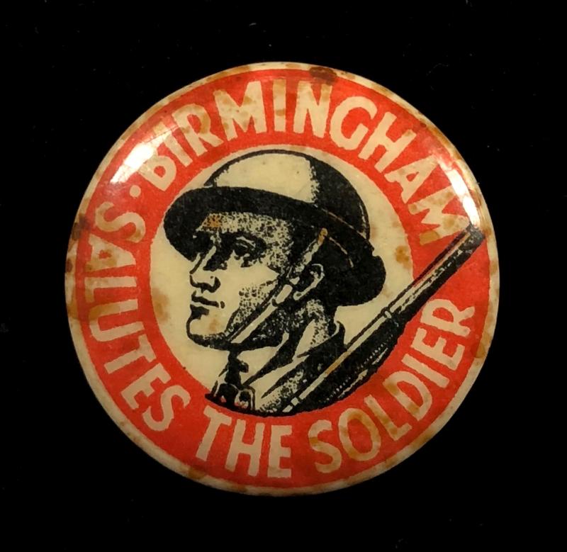 Birmingham Salutes The Soldier tin button badge
