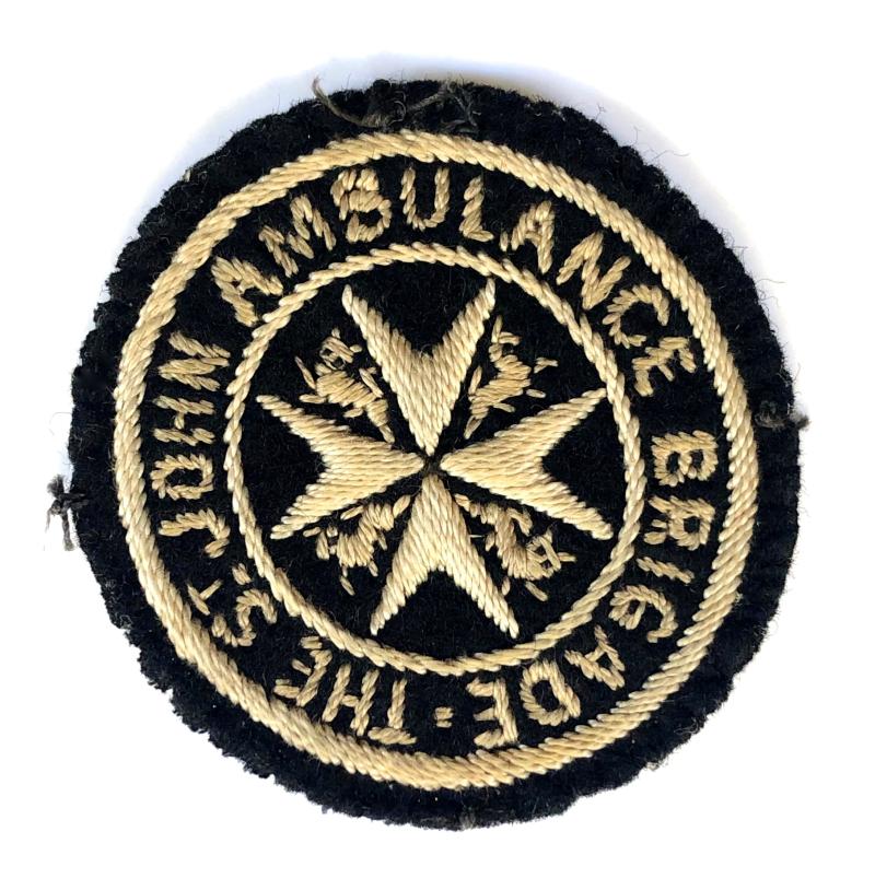 The St John Ambulance Brigade cloth uniform sleeve badge