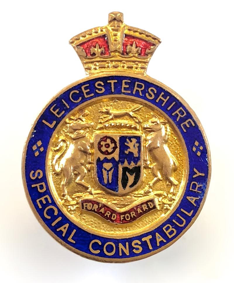 WW2 Leicestershire Special Constabulary police lapel badge