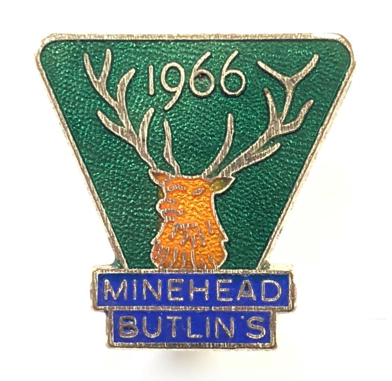 Butlins 1966 Minehead holiday camp stags head badge Somerset