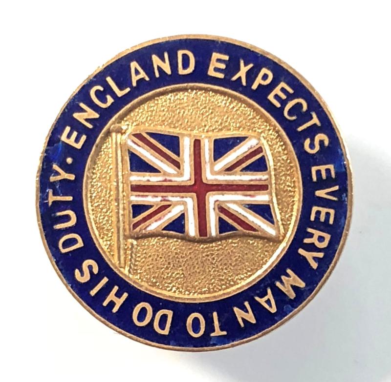 England Expects Every Man To Do His Duty patriotic union flag badge