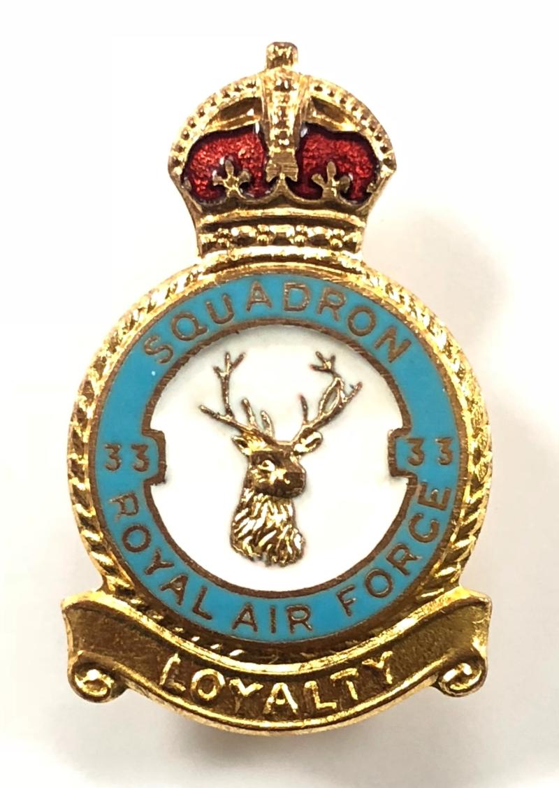 RAF No 33 Squadron Royal Air Force badge circa 1940s