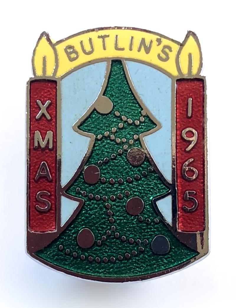 Butlins Xmas 1965 festive Christmas tree badge