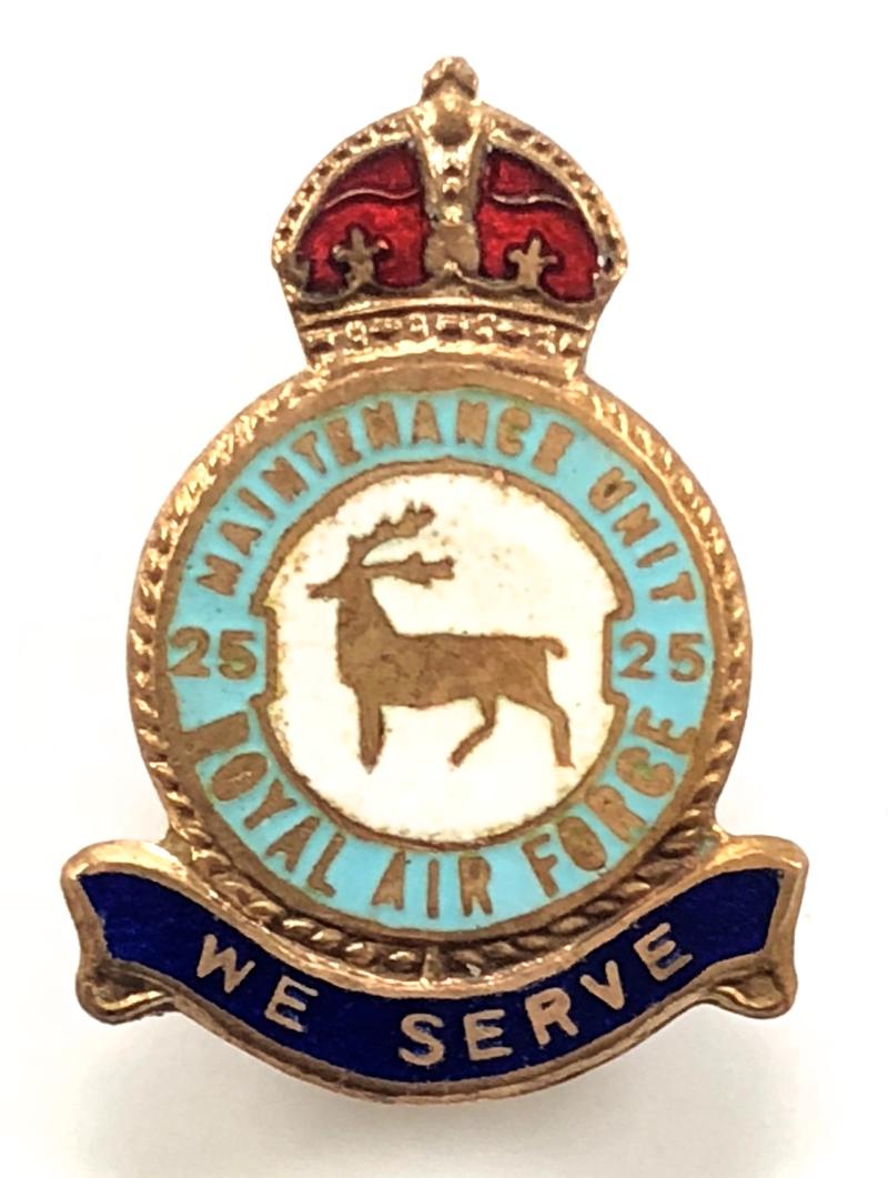 RAF No 25 Maintenance Unit Royal Air Force Badge circa 1940s