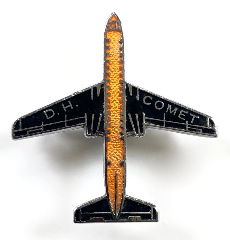 De Havilland Comet aeroplane miniature enamel promotional pin badge Squire England