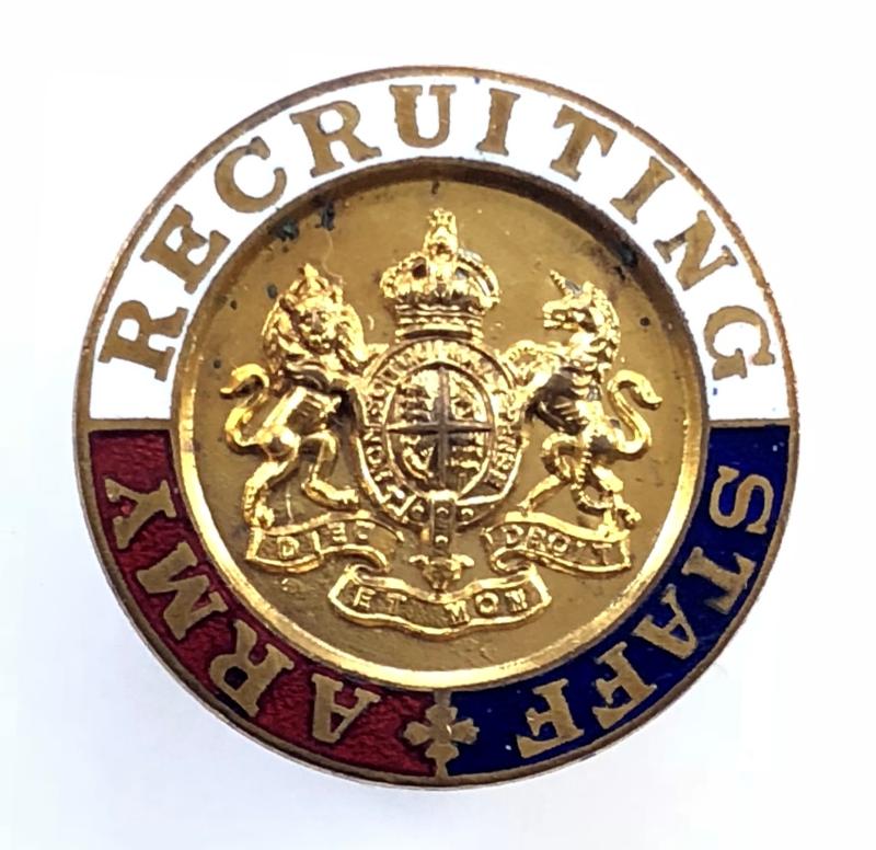 WW1 Army Recruiting Staff official lapel badge