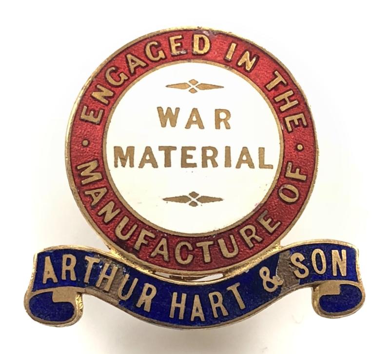 WW1 Arthur Hart & Son webbing manufacture On War Service badge Crewkerne Somerset