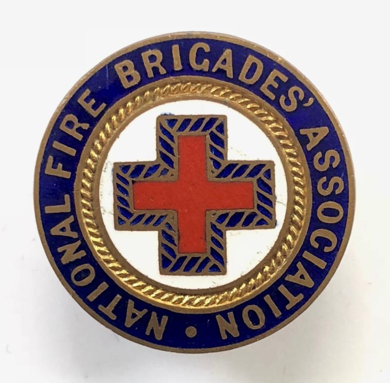 National Fire brigades Association NFBA firemans red cross sleeve badge