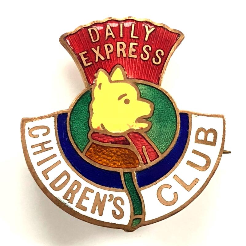 Scottish Daily Express newspaper Rupert Bear childrens club badge