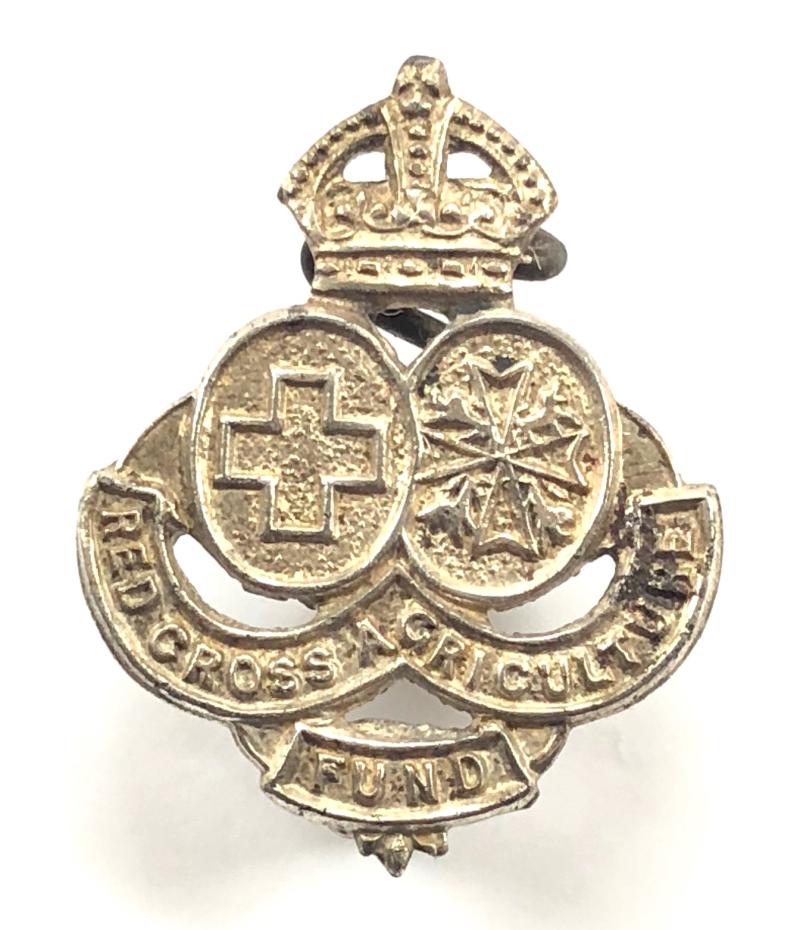 WW2 British Red Cross & Order of St John Agriculture Fund pin badge