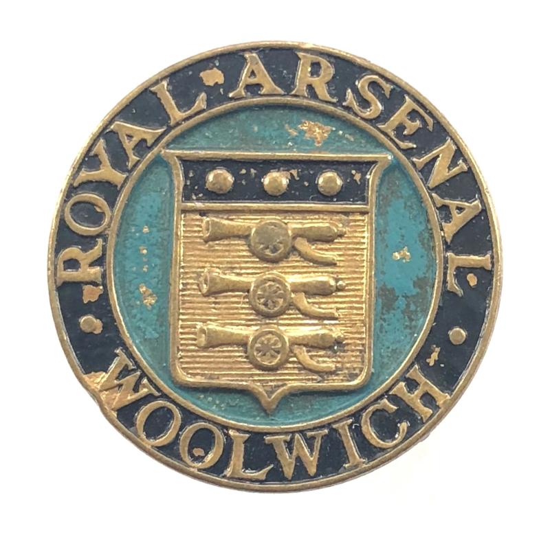 WW2 Royal Arsenal Woolwich Royal Ordnance Factory officially numbered badge