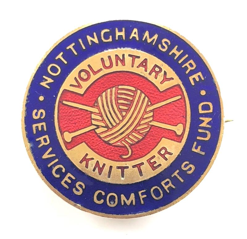 WW2 Nottingham Services comforts fund voluntary knitter badge