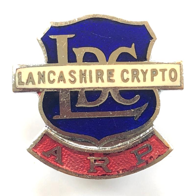 Lancashire Dynamo & Crypto Ltd ARP air raid precautions badge