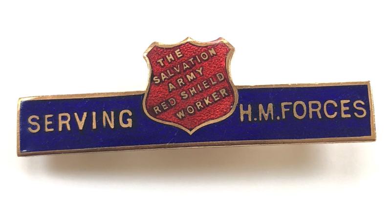 The Salvation Army Red Shield Worker Serving H.M.Forces pin badge