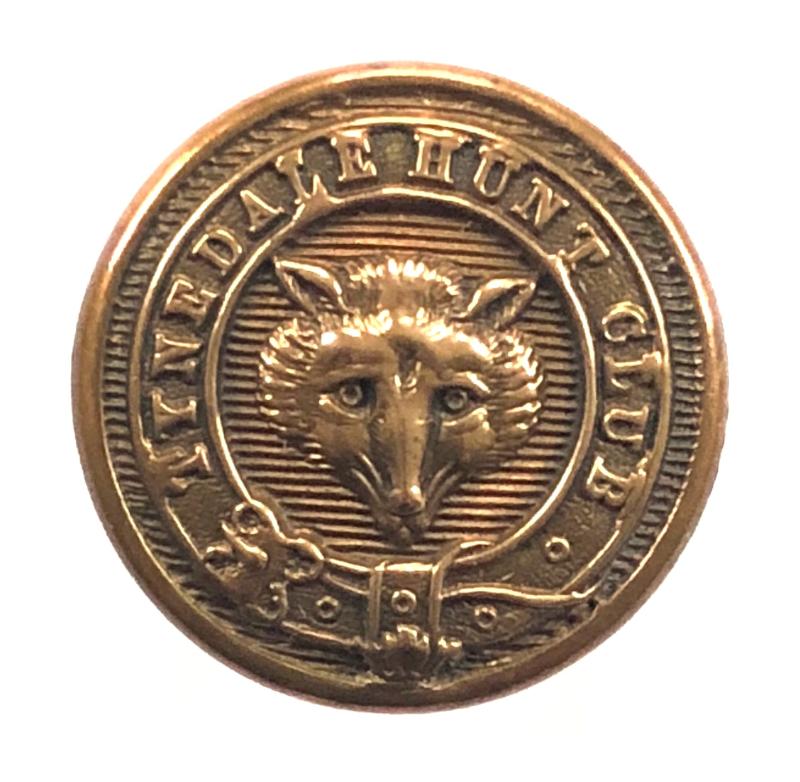 Tynedale Hunt Club fox head brass button Northumberland