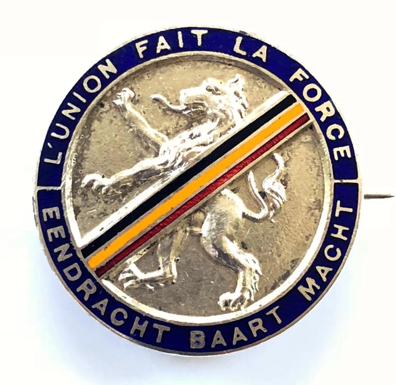 WW1 L'Union Fait La Force Britain Belgium alliance badge