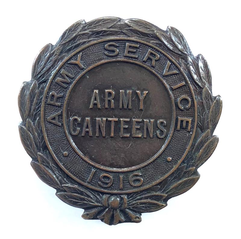 WW1 Army Service 1916 Canteens officially numbered badge