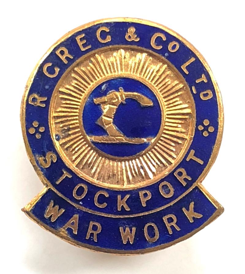 R. Greg & Co Ltd Stockport on war service badge Cotton Spinners