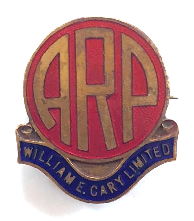 William E. Cary Ltd ARP air raid precautions badge Manchester Spring and Axle Works