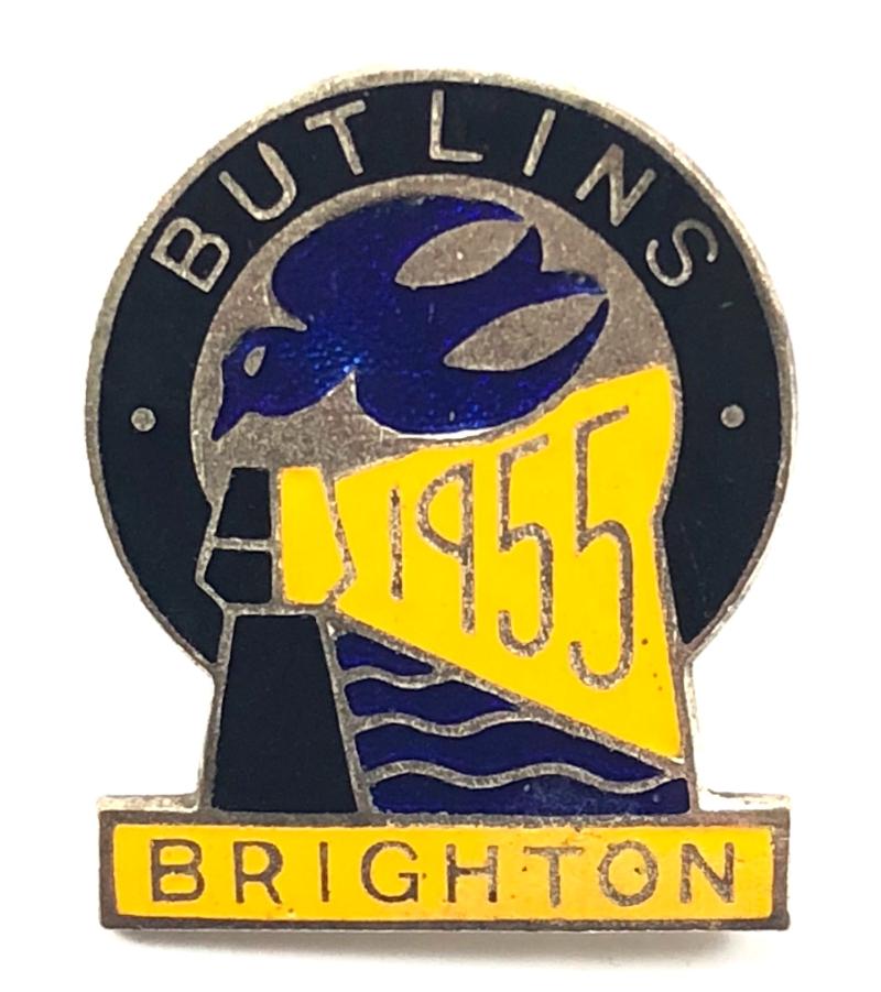 Butlins 1955 Brighton holiday camp bird & lighthouse badge