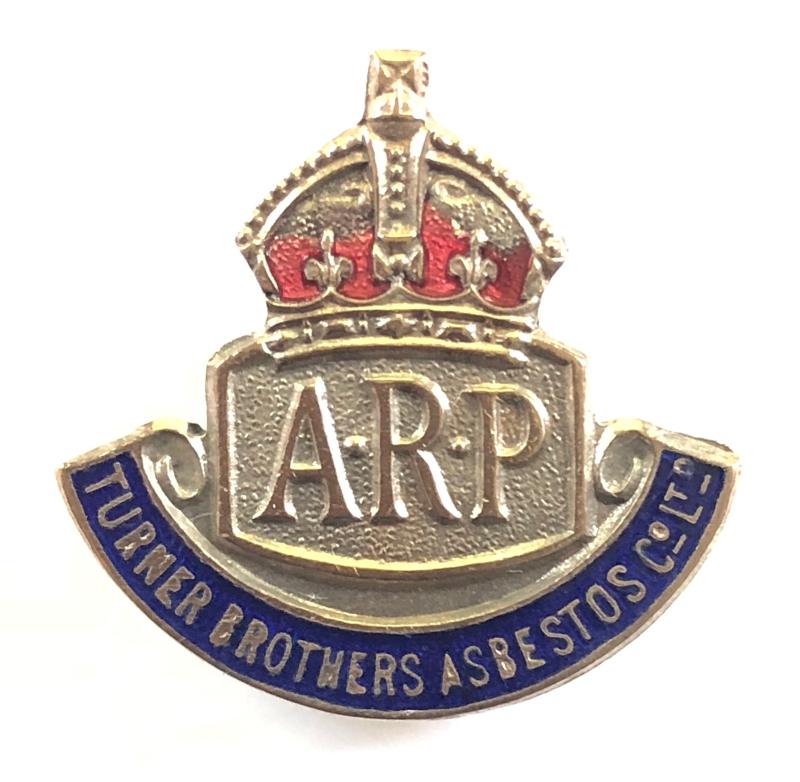 Turner Brothers Asbestos Company air raid precautions ARP badge Rochdale