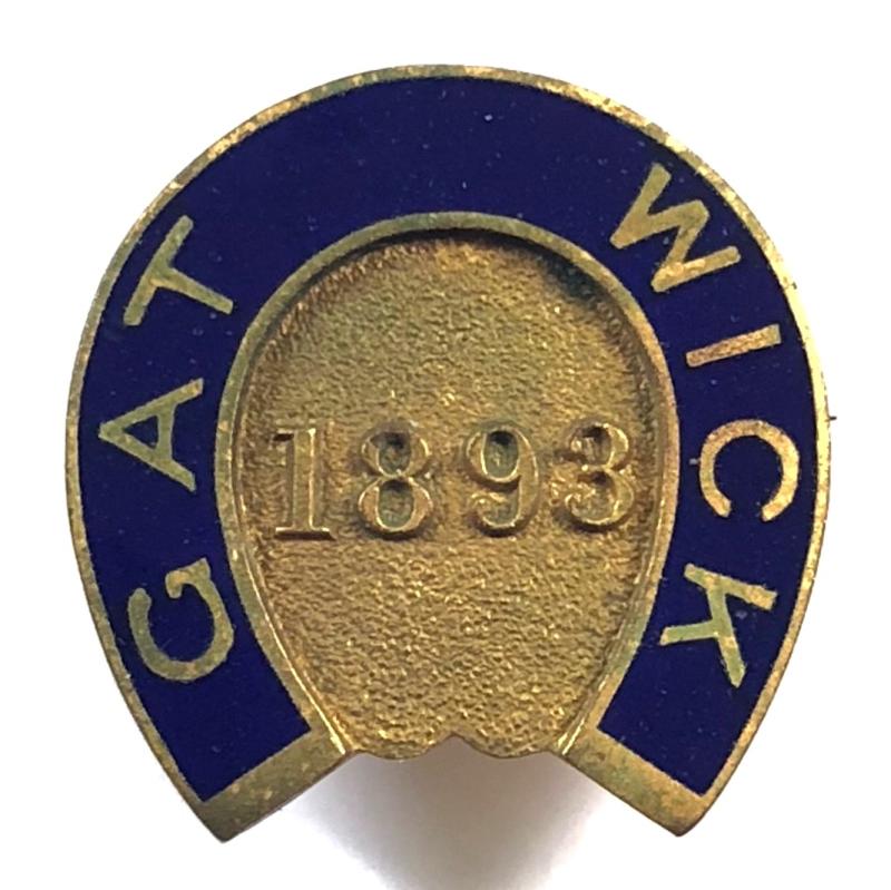 1893 Gatwick Racecourse horse racing pin badge