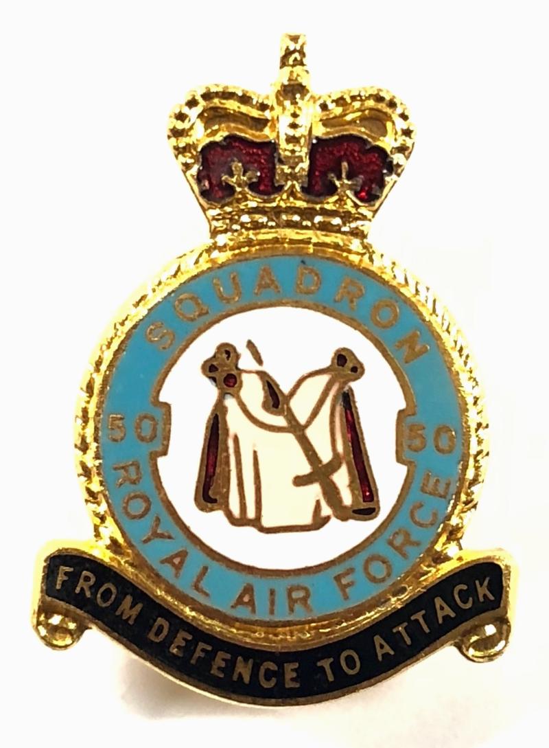 RAF No 50 Squadron Royal Air Force badge H.W.Miller c1950s